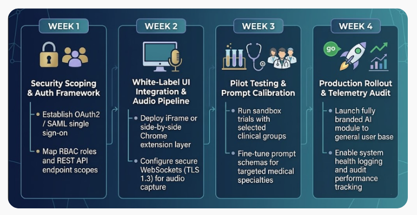 Learn how EMR product leaders can deploy ambient clinical documentation software in under 30 days using turnkey white-label integration to protect market share and drive revenue.